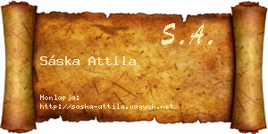 Sáska Attila névjegykártya